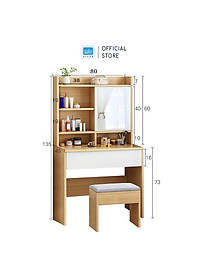Bàn Trang Điểm, Làm Việc Đa Năng Hiện Đại Thương Hiệu SIB Decor (Tặng Kèm Ghế Bọc Nệm) BTD10