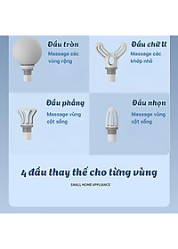 [LOẠI 1 PIN KHỎE]Máy Massage Cầm Tay Mini Súng mát-xa Cầm Tay Đấm Lưng Trị Liệu Cổ Vai Gáy 4 Đầu 6 Chế Độ FUJIMAX