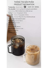 Ly thủy tinh uống trà cà phê 360ml CAFE DE KONA