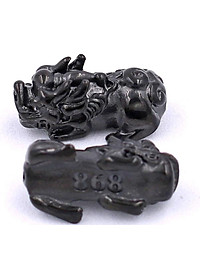 Vòng tay chuỗi hạt Gỗ Huyết Rồng - Vòng tay Tỳ Hưu Đôi inox đen VGHRTHHEV