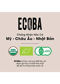 Gạo lứt đen hữu cơ cao cấp/ECOBA Huyền Mễ 1kg - Thơm ngon dẻo ngọt - Thanh lọc cơ thể