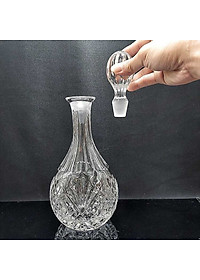 Chai Đựng Rượu Đẹp 800ML - Chai Pha Lê cao cấp mẫu giọt nước – nắp mài đặc nguyên khối không cần gioăng - phong cách châu âu (P3)