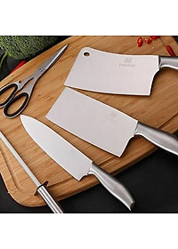 Bộ Dao Nhà Bếp Cao Cấp - Bộ Dao Kéo 6 Món Nhật Bản Cao Cấp chóng han gỉ, tặng kèm khay để giao kéo - Hàng chính hãng dododios - Logo trên thân bộ dao là hình và kí tự ngẫu nhiên