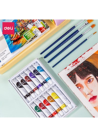 Màu bột Gouache Deli dạng tuýp 12ml Deli - 5/12/24 màu - 1 hộp - EC11 .