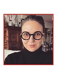 Gọng Kính Cận, Kính Giả Cận Nam Nữ, KUBO Mắt Trong Xoe Gọng Nhựa Viền Dày Cứng Cáp, Đen Trắng - BLUE LIGHT