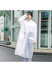 ÁO MƯA ĐƠN Áo Mưa Trong Suốt Dáng Dài Vành Rộng Có Khóa Kéo