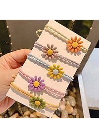 Dây buộc tóc nữ hoa cúc họa mi [Set 10 dây] NASI dễ thương phong cách hàn quốc thun cột tóc nữ co giãn tốt phụ kiện tóc