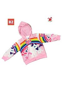 Áo khoác bé gái Pony cầu vồng từ 11-43kg - Thun cotton da cá in 3D cực chất -Kiến Lửa