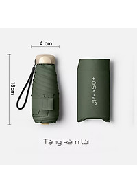 Dù Mini Gấp Gọn  UPF50+ 2 Lớp Chống UV Tia Cực Tím ( Ô Che Mưa Nắng Bỏ Túi Văn Phòng Kích Thước Siêu Nhỏ 18cm ) - Hàng Chính Hãng MINIIN