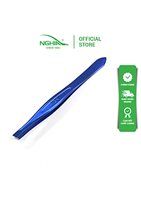 Nhíp Inox Đầu Xéo Vỉ Giấy Màu Xanh Dương KỀM NGHĨA N.401XD