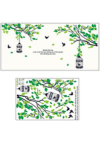 Decal dán tường cành cây và lồng chim AY9045 framedecals