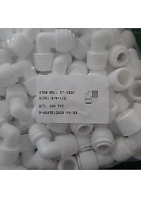 Co vuông ren ngoài phi 21 ra dây 10mm - co cút máy lọc nước - nhựa an toàn - không ố vàng