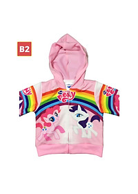 Áo khoác bé gái Pony cầu vồng từ 11-43kg - Thun cotton da cá in 3D cực chất -Kiến Lửa