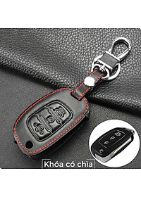 Bao da chìa khóa xe Hyundai I10 bản chìa gập - kèm móc khóa