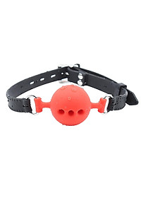 Open Breathable Leather Paly Buckle Belt Silicon Mouth Gag for Women