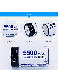 Sạc tự ngắt và 2 pin sạc cỡ Đại 5500mah Doublepow