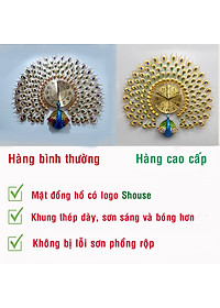 Đồng Hồ Treo Tường Con Chim Công Kim Trôi A25 Nghệ Thuật Cao Cấp Shouse hiện đại 3D kích cỡ lớn đẹp treo phòng khách