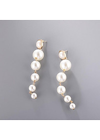 Bông tai nữ ngoc trai tòng teng siêu dễ thương