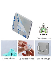 Combo 4 móc treo đồ quần áo dán tường inox 304 HOBBY Home Decor V35-4