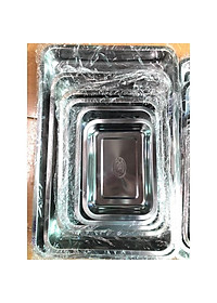 Khay inox sâu lòng và khay inox thấp lòng đủ cỡ mâm inox chữ nhật đựng thức ăn mâm làm bánh mâm inox tiệm cơm mâm cơm