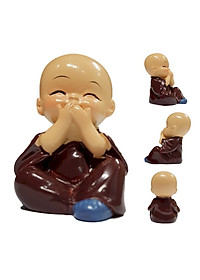 Bộ 4 Chú Tiểu Tứ Không Hàng Chuẩn - Không Nghe, Không Nói, Không Nhìn, Tâm Không Động - Loại 1 - Chính Hãng MINIIN