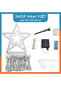 Đèn Sao Thả 9 Dây Năng Lượng Mặt Trời Trang Trí Giáng Sinh, Năm Mới