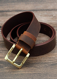Thắt lưng nam da bò sáp khóa đồng  AT Leather S4K-03