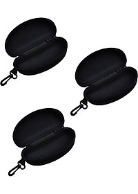 Bộ 3 Hộp Đựng Mắt Kính Có Móc Treo (Màu Đen)