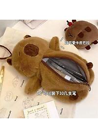 Túi Đựng hình Gấu Bông Capybara Nâu Dễ Thương Cho Bé