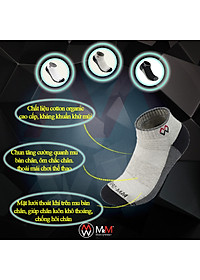 Combo 5  Đôi Tất Vớ Thể Thao, Vớ Đá Banh, Vớ Chạy Bộ Cổ Ngắn, Sợi Cotton Cao Cấp Chống Hôi Chân, Chống Phồng Rộp Chân, Chống Trượt Co Giãn 4 Chiều Mrm Manlywear - MM CM