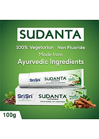 Kem Đánh Răng Thảo Dược Sudanta Sri Sri Tattva - Không Chứa Flouride, 100% Thuần Chay, Chắc Răng, Thơm Miệng, Ngừa Các Bệnh Từ Răng Miệng, Nướu Bằng Y Hoc Cổ Truyền Ayuveda