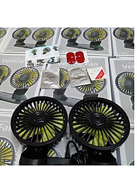 Quạt ô tô thông minh, quạt đôi đa năng xe hơi 12v, 24v xoay 360 tiện ích cao cấp mẫu mới loại tốt gió mạnh, phụ kiện ô tô