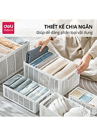 Hộp Nhựa Chia Ngăn DELI Có Thể Tháo Rời Xếp Chồng -Khay Nhựa Chia Ngăn Đựng Quần Áo Đồ