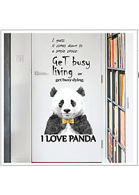Decal dán tường I love Panda và thông điệp ý nghĩa AmyShop DKN101 (70 x 80 cm)