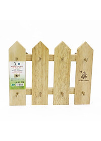 45231 |Hàng rào treo chìa khóa thẻ nhân viên kính khẩu trang, 4 thanh 8 móc treo  Gỗ Đức Thành
