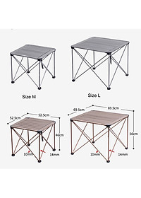 Bàn dã ngoại cắm trại Naturehike campoutvn xếp gấp gọn NH16Z016 du lịch khung nhôm nhẹ bề mặt chắc chắn A104