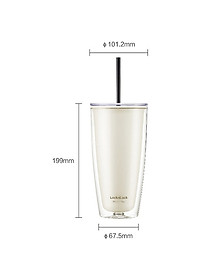 Ly nhựa 2 lớp Lock&Lock HAP507 750ml - Hàng chính hãng, có ống hút, có nắp đậy - Tặng kèm cọ rửa