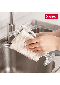 Combo 5 khăn lau đa năng siêu thấm hút, khăn size lớn (30x40 cm) khăn lau kính, ô tô, mặt bàn, bếp Parroti Fiber FB01