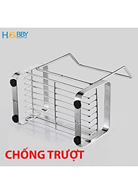 Kệ đựng đồ dùng rửa chén có treo khăn dán tường Hobby home decor KRC4