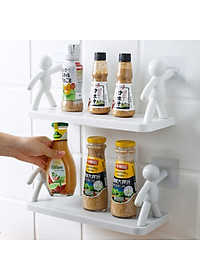 Kệ dán tường nhà tắm hình người chất liệu nhựa PP chắc chắn, Kệ đa năng để đồ hình người trắng, Kệ mỹ phẩm treo tường, decor phòng - Chính hãng MINIIN 