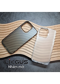 Ốp lưng nhám chống sốc cho iPhone 15 Pro Max, 15 Pro, 15 Plus, iP 15 hiệu Likgus Fosted Transparent chống bẩn và vân tay - Hàng nhập khẩu