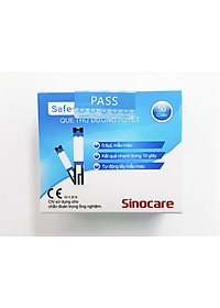 Combo Hộp 50 que thử đường huyết và 50 kim lấy máu cho máy đo đường huyết Sinocare Safe - Accu