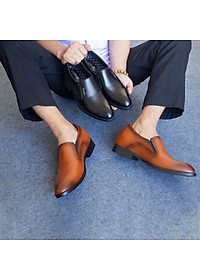 Giày lười da tăng chiều cao nam Bụi Leather G112 - Da bò Nappa cao cấp - Bảo hành 12 tháng
