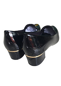 Giày cao gót nữ cao 3cm đen Trường Hải da bóng đế vuông CGN124