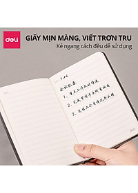 Sổ Tay Bìa Da Kẻ Ngang Mini A6 Chống Nước, Cao Cấp Deli - 192 Trang 80gsm - Ghi Chép, Takenote, Làm Quà Tặng Nhật Kí