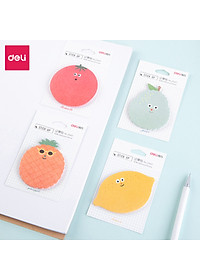 Giấy nhớ giấy nhắn hình hoa quả 73mm x 60mm Deli - Giấy note ghi chú -  1 tệp - 25601