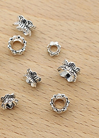 Combo charm bạc chặn hạt họa tiết hoa sen 2 đầu - Ngọc Quý Gemstones