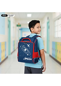 Balo Chống Gù Siêu Nhẹ Cho Bé Tiểu Học Xbags Universe XB3102 Cao Cấp,  Nhiều Ngăn Tiện Dụng, Màu Xanh Phối Đỏ Cá Tính!