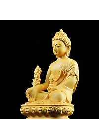 Tượng đức phật Dược Sư - tượng phật Dược Sư bằng gỗ hoàng dương - C145 (Hàng cao cấp, tinh xảo, Cao 14.5 cm)