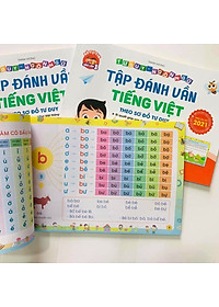 Combo Vở Tập Đánh Vần Tiếng Việt phiên bản mới nhất 2021 + 40 Thẻ Học Flashcard - Tặng 1c bút chì hoạt hình